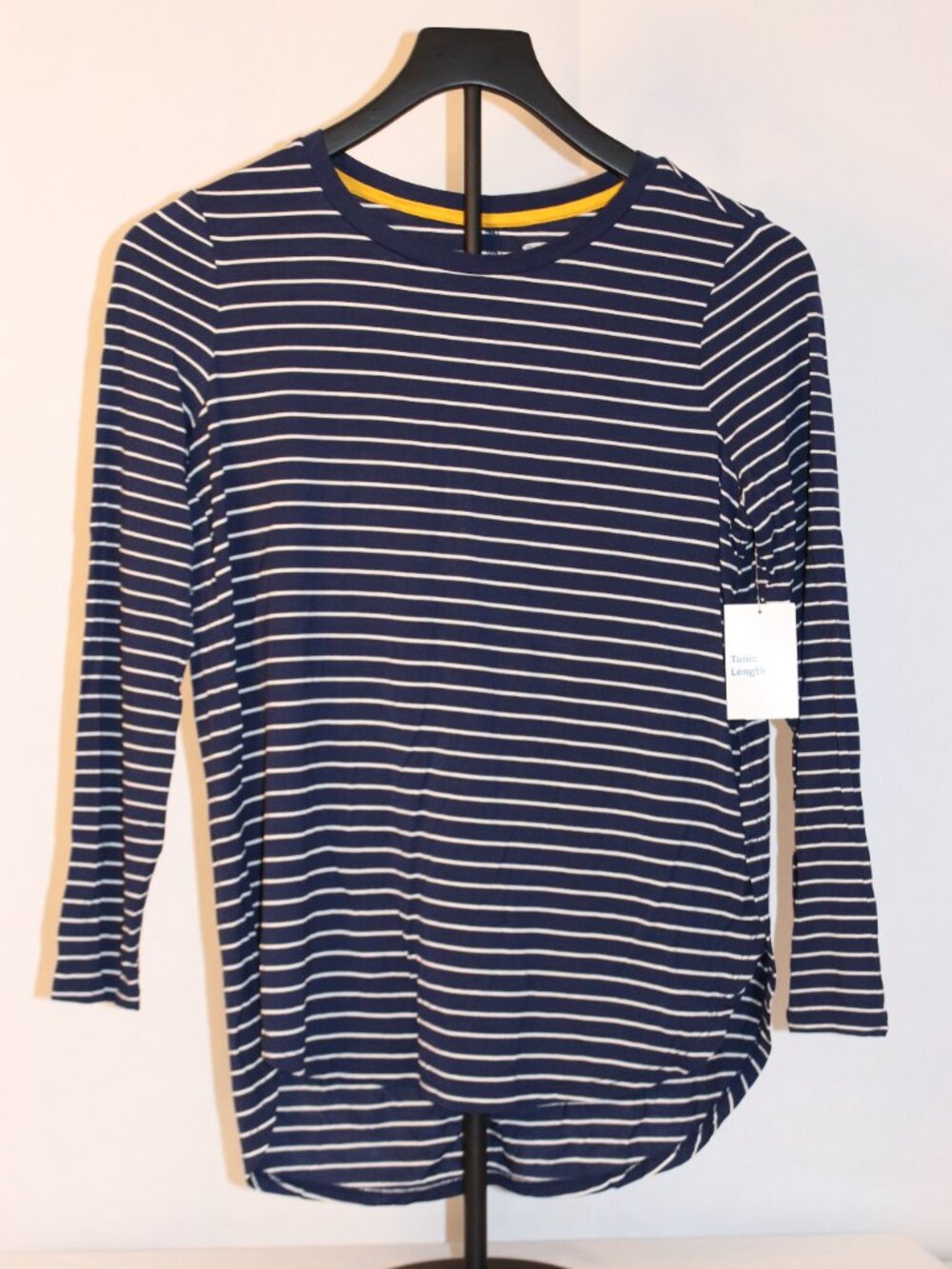 NWT Girls Old Navy Luxe Long-Sleeved Tunic Tee Navy Blue Stripe Sz XL